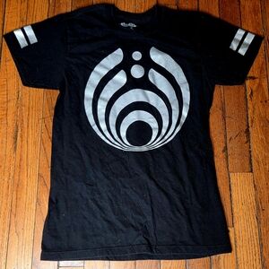 Black Graphic Tee with Silver Design